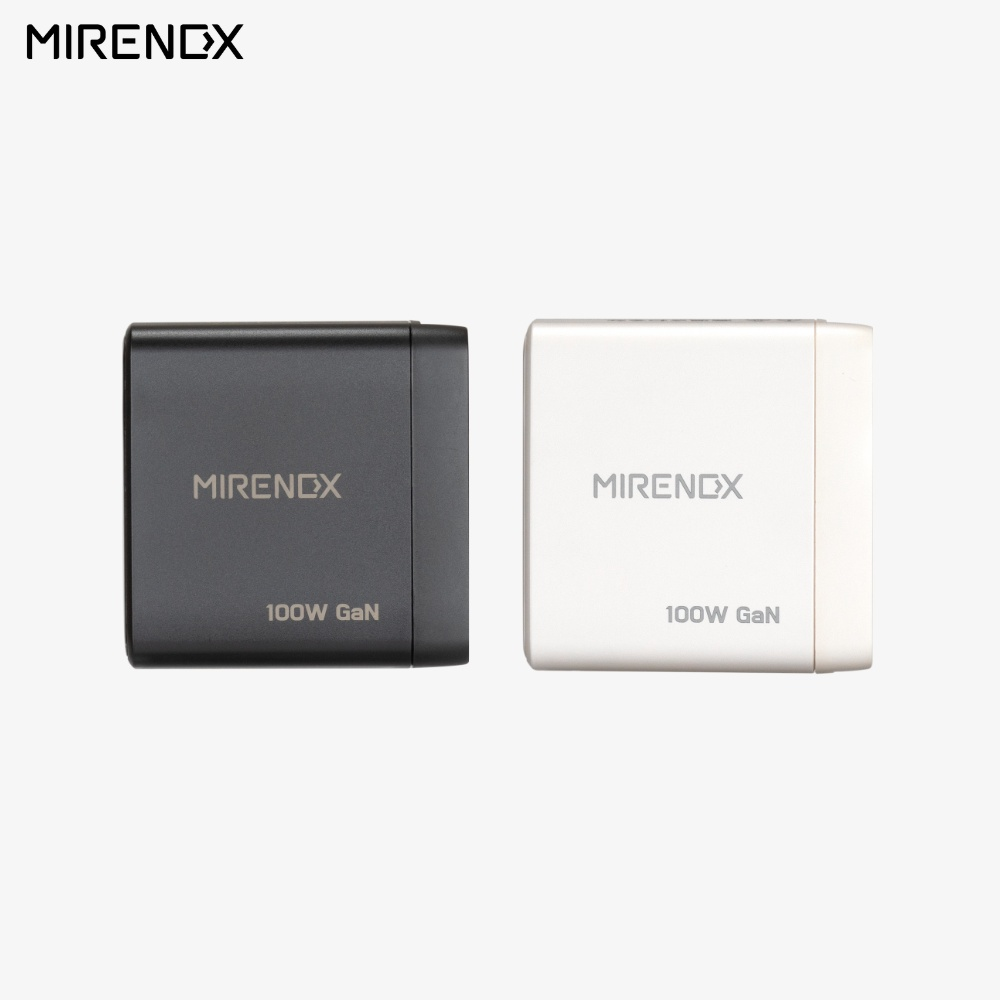 MIRENEX 100W GaN 多ポート急速充電器 USB-C×3 + USB-A｜台湾製 高出力PD対応 小型折りたたみ式