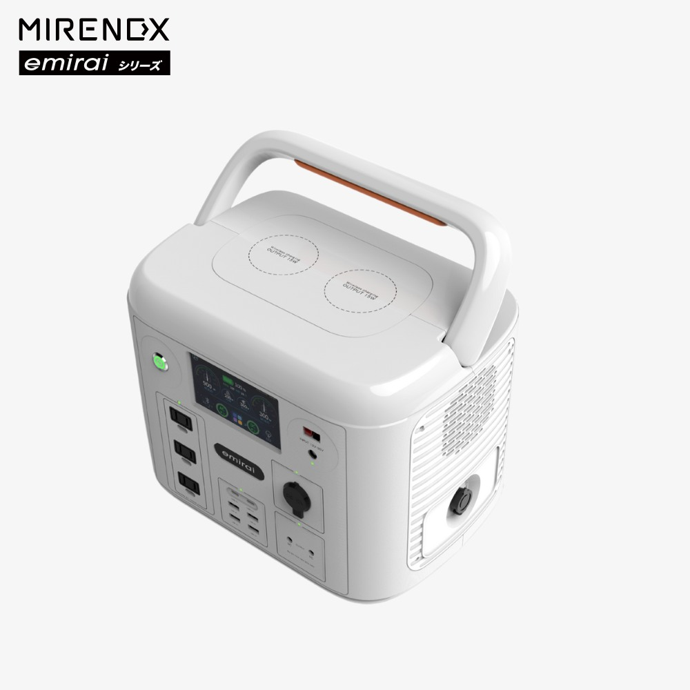 MIRENEX emirai シリーズ EMR1500X ポータブル電源｜1500W大出力・1280Wh大容量・リン酸鉄リチウム・高精細タッチパネル搭載・PSE認証済み・アウトドア/防災対応
