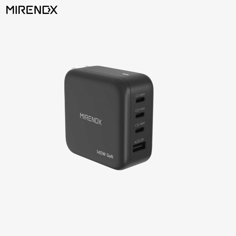 業界トップクラス MIRENEX 140W GaN 多ポート急速充電器｜3つのUSB-Cすべてが140W出力対応 3C1A