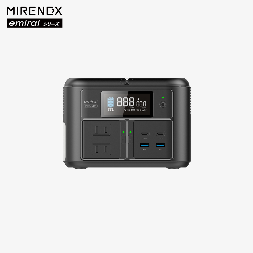 MIRENEX emirai NEX430 ポータブル電源 本体 正面 BLACK